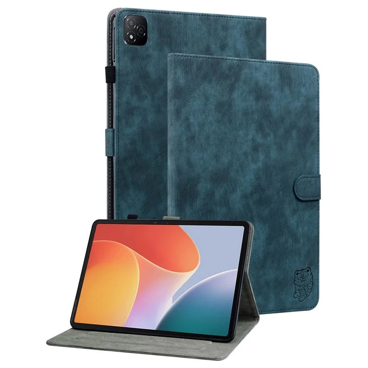 For Infinix Xpad Cases Tiger Imprint Anti-Scratch PU Leather Tablet Cover