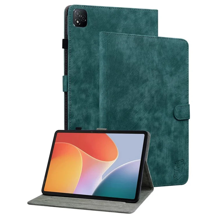 For Infinix Xpad Cases Tiger Imprint Anti-Scratch PU Leather Tablet Cover
