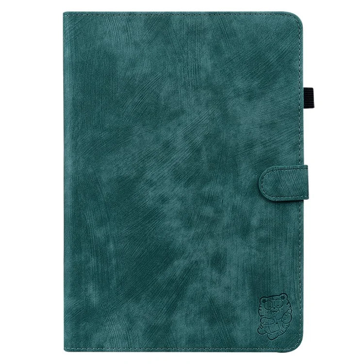 For Infinix Xpad Cases Tiger Imprint Anti-Scratch PU Leather Tablet Cover