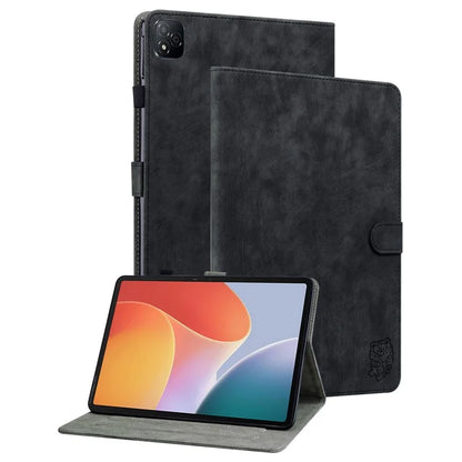 For Infinix Xpad Cases Tiger Imprint Anti-Scratch PU Leather Tablet Cover