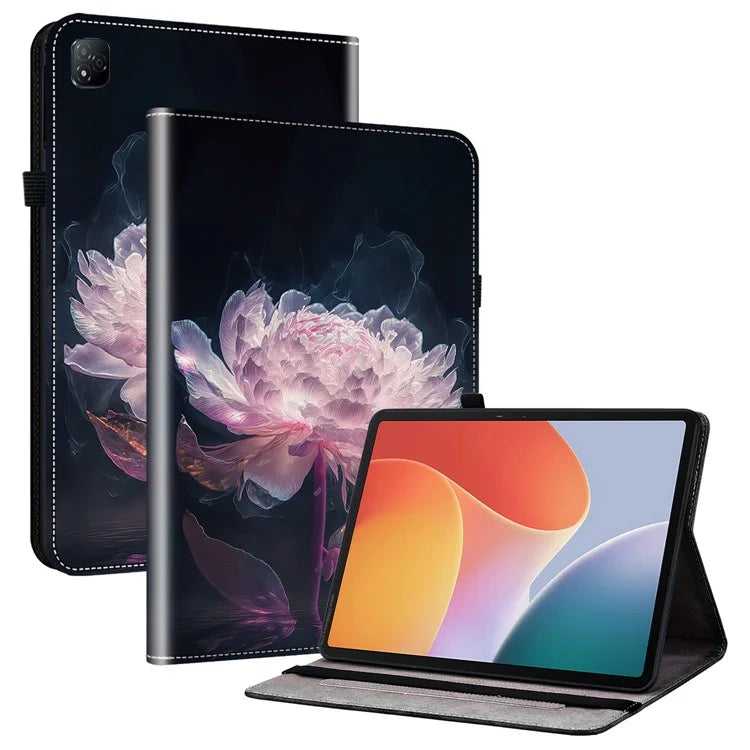 For Infinix Xpad Leather Case Pattern Printed Stand Tablet Cover with Card Slots