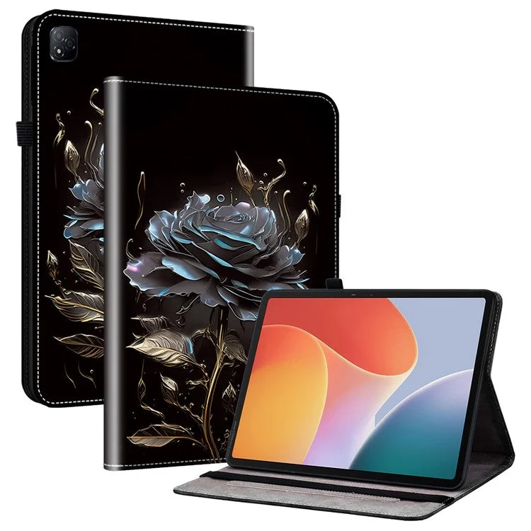 For Infinix Xpad Leather Case Pattern Printed Stand Tablet Cover with Card Slots