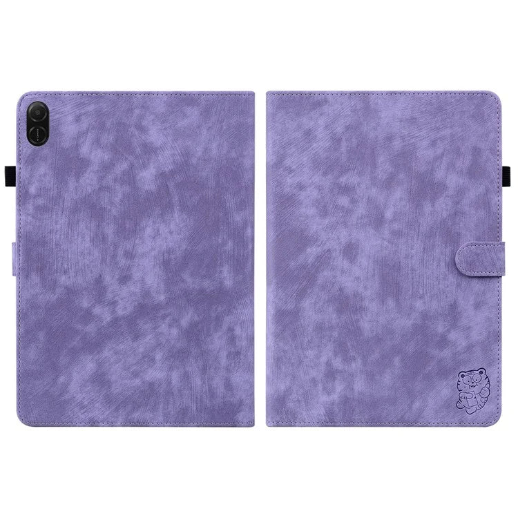 For Honor Pad X8a Cases Tiger Imprint Anti-Scratch PU Leather Tablet Cover