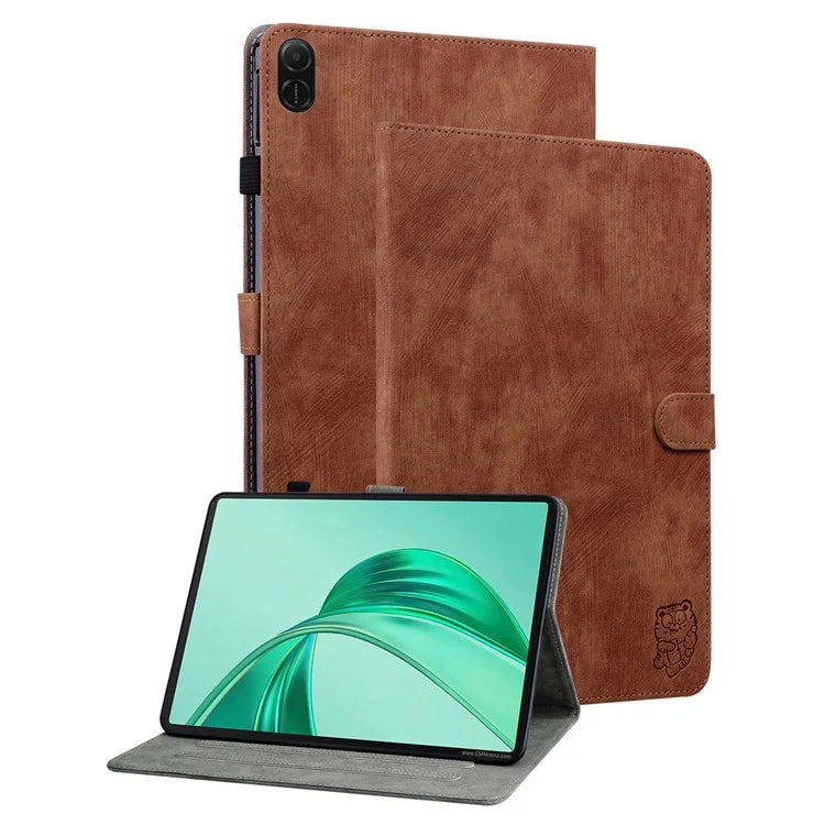 For Honor Pad X8a Cases Tiger Imprint Anti-Scratch PU Leather Tablet Cover