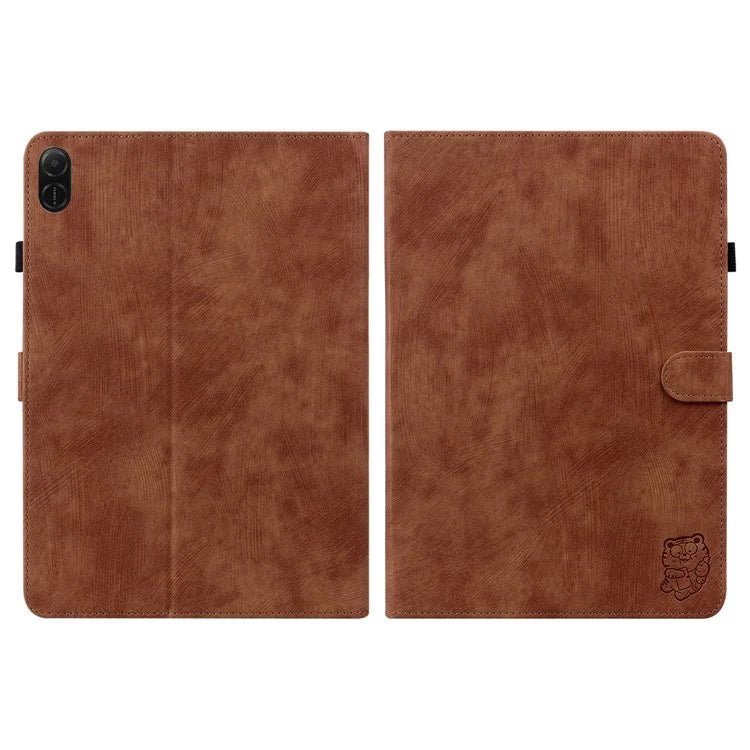 For Honor Pad X8a Cases Tiger Imprint Anti-Scratch PU Leather Tablet Cover