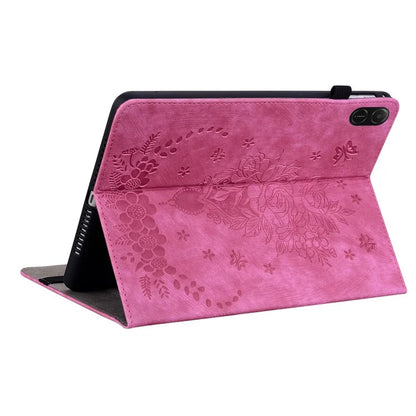 For Honor Pad X8a Case Card Holder Anti-Scratch Leather Cover Rose Flower Imprint