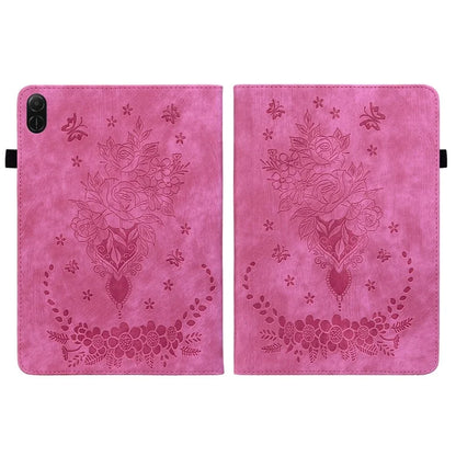 For Honor Pad X8a Case Card Holder Anti-Scratch Leather Cover Rose Flower Imprint