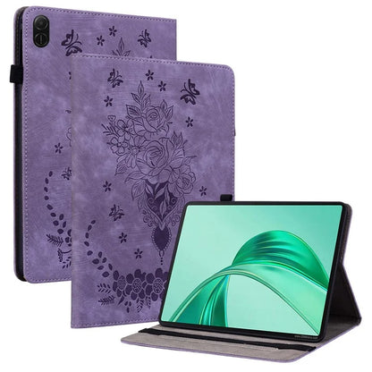 For Honor Pad X8a Case Card Holder Anti-Scratch Leather Cover Rose Flower Imprint