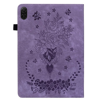 For Honor Pad X8a Case Card Holder Anti-Scratch Leather Cover Rose Flower Imprint