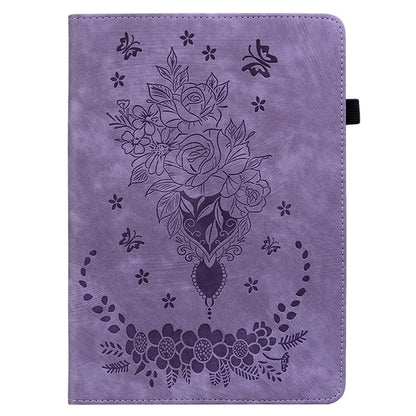 For Honor Pad X8a Case Card Holder Anti-Scratch Leather Cover Rose Flower Imprint