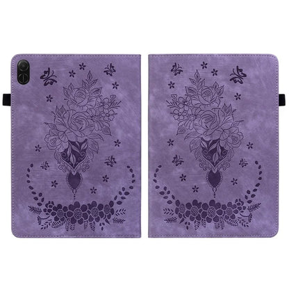 For Honor Pad X8a Case Card Holder Anti-Scratch Leather Cover Rose Flower Imprint