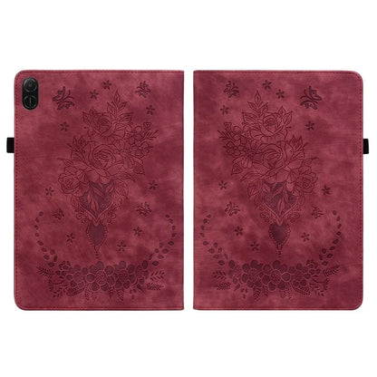 For Honor Pad X8a Case Card Holder Anti-Scratch Leather Cover Rose Flower Imprint