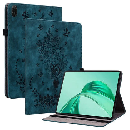 For Honor Pad X8a Case Card Holder Anti-Scratch Leather Cover Rose Flower Imprint
