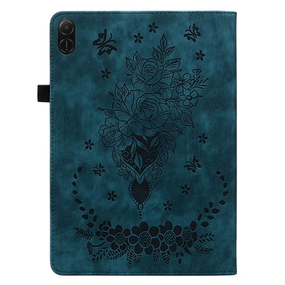 For Honor Pad X8a Case Card Holder Anti-Scratch Leather Cover Rose Flower Imprint