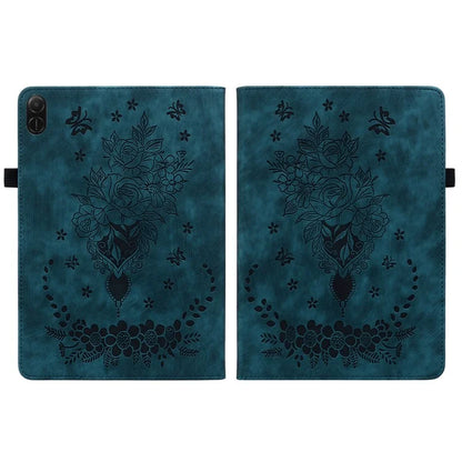 For Honor Pad X8a Case Card Holder Anti-Scratch Leather Cover Rose Flower Imprint