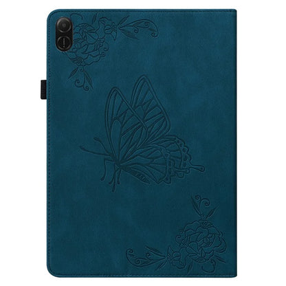 For Honor Pad X8a Case Butterfly Flower Imprint PU Leather Tablet Cover with Card Slots