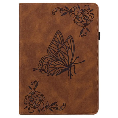 For Honor Pad X8a Case Butterfly Flower Imprint PU Leather Tablet Cover with Card Slots