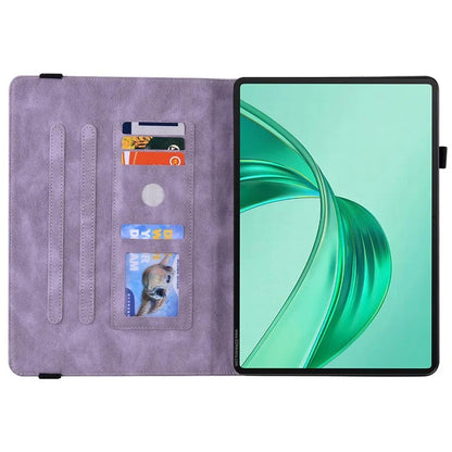 For Honor Pad X8a Case Butterfly Flower Imprint PU Leather Tablet Cover with Card Slots