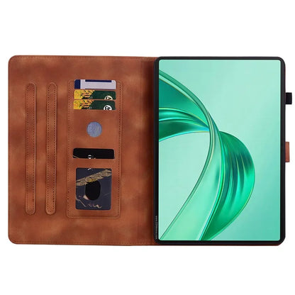 For Honor Pad X8a Case Lily Flower Imprint Card Slots Leather Tablet Cover