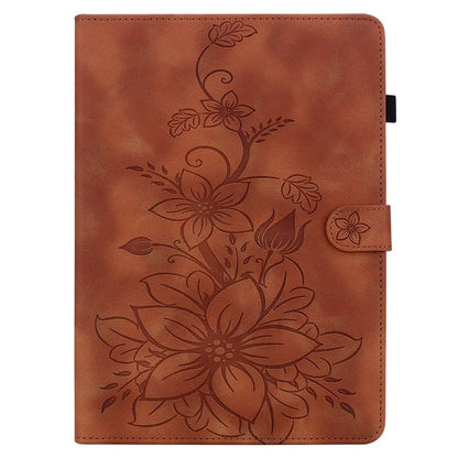 For Honor Pad X8a Case Lily Flower Imprint Card Slots Leather Tablet Cover