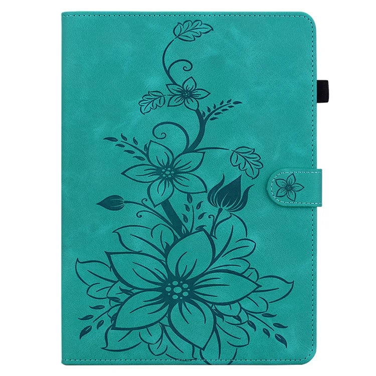 For Honor Pad X8a Case Lily Flower Imprint Card Slots Leather Tablet Cover