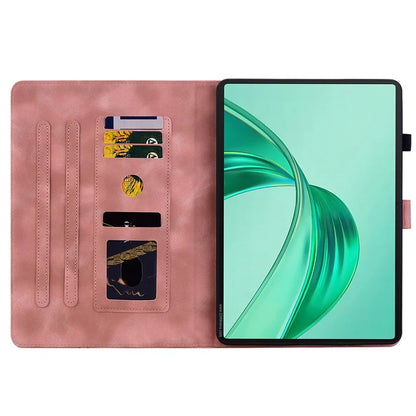 For Honor Pad X8a Case Lily Flower Imprint Card Slots Leather Tablet Cover