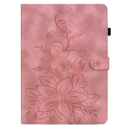 For Honor Pad X8a Case Lily Flower Imprint Card Slots Leather Tablet Cover