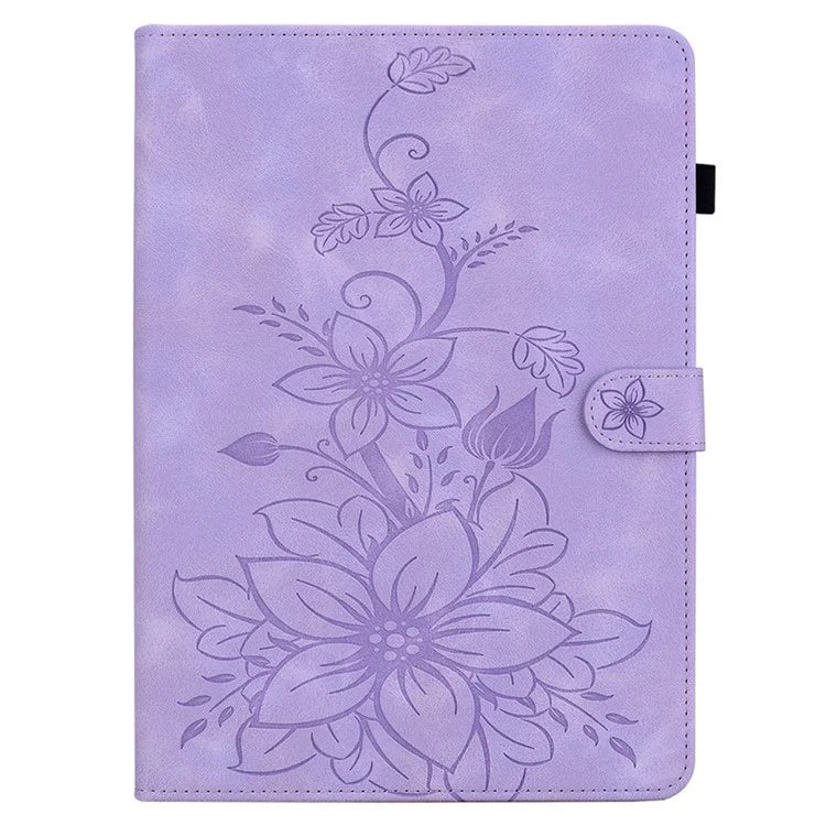 For Honor Pad X8a Case Lily Flower Imprint Card Slots Leather Tablet Cover