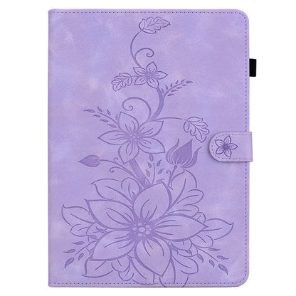 For Honor Pad X8a Case Lily Flower Imprint Card Slots Leather Tablet Cover