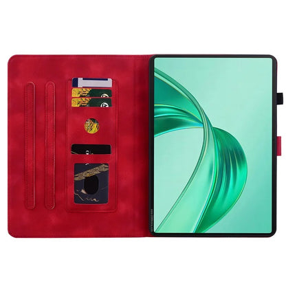 For Honor Pad X8a Case Lily Flower Imprint Card Slots Leather Tablet Cover