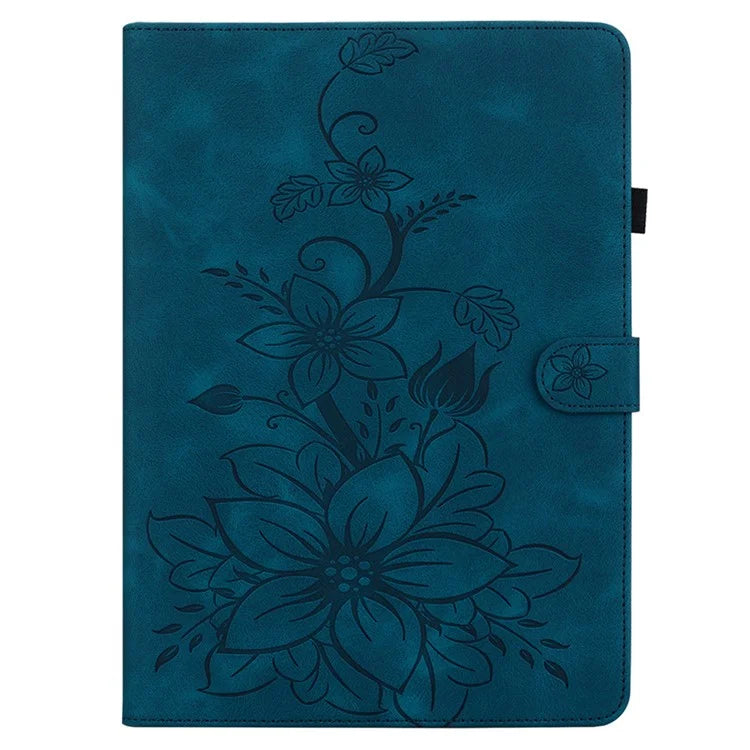 For Honor Pad X8a Case Lily Flower Imprint Card Slots Leather Tablet Cover