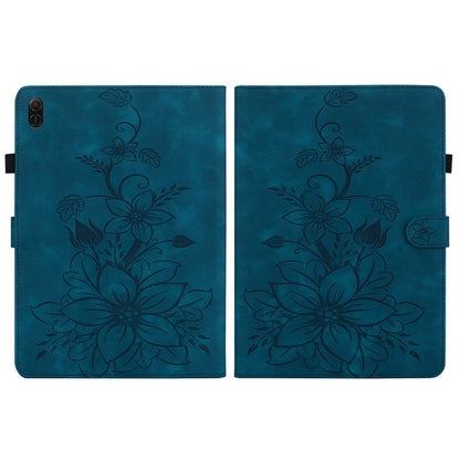 For Honor Pad X8a Case Lily Flower Imprint Card Slots Leather Tablet Cover