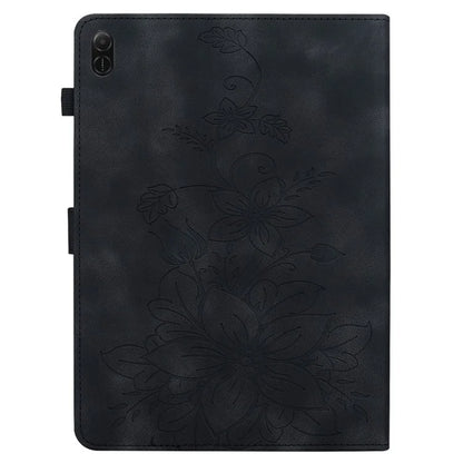For Honor Pad X8a Case Lily Flower Imprint Card Slots Leather Tablet Cover