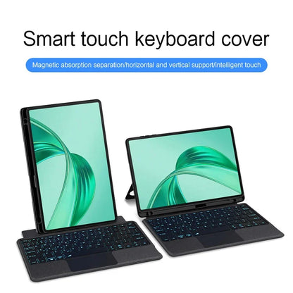For Honor Pad X8a Leather Case + Bluetooth Keyboard with Backlight Trackpad