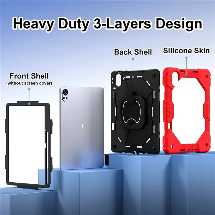 For Huawei MatePad Air 12 (2024) Case Silicone+PC Kickstand Tablet Cover