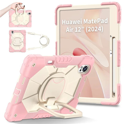 For Huawei MatePad Air 12 (2024) Case Silicone+PC Kickstand Tablet Cover