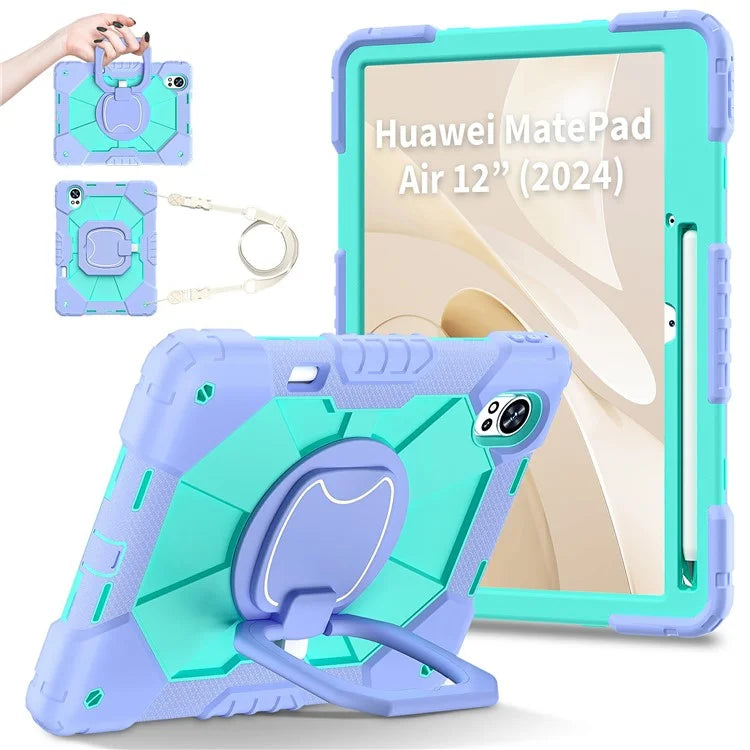 For Huawei MatePad Air 12 (2024) Case Silicone+PC Kickstand Tablet Cover