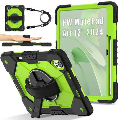 For Huawei MatePad Air 12 (2024) Case Kickstand Silicone+PC Tablet Cover with Shoulder Strap