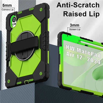 For Huawei MatePad Air 12 (2024) Case Kickstand Silicone+PC Tablet Cover with Shoulder Strap
