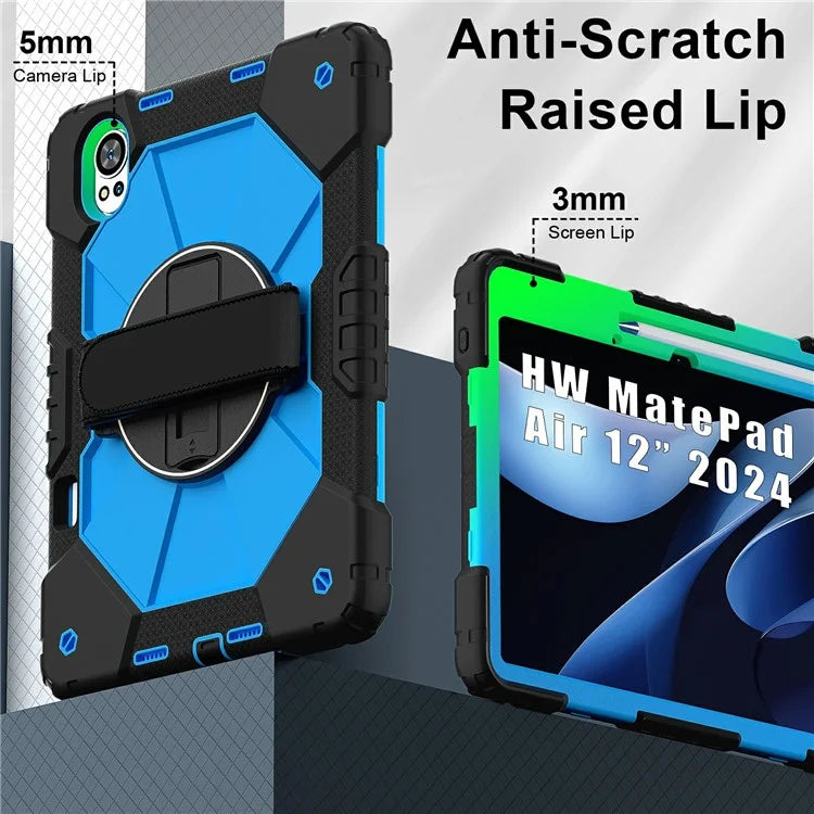 For Huawei MatePad Air 12 (2024) Case Kickstand Silicone+PC Tablet Cover with Shoulder Strap