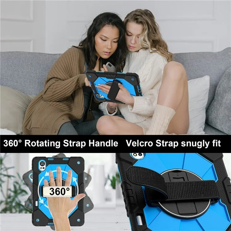 For Huawei MatePad Air 12 (2024) Case Kickstand Silicone+PC Tablet Cover with Shoulder Strap