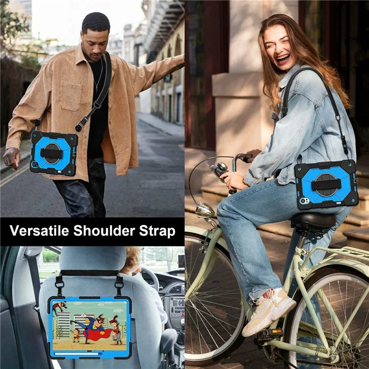 For Huawei MatePad Air 12 (2024) Case Kickstand Silicone+PC Tablet Cover with Shoulder Strap
