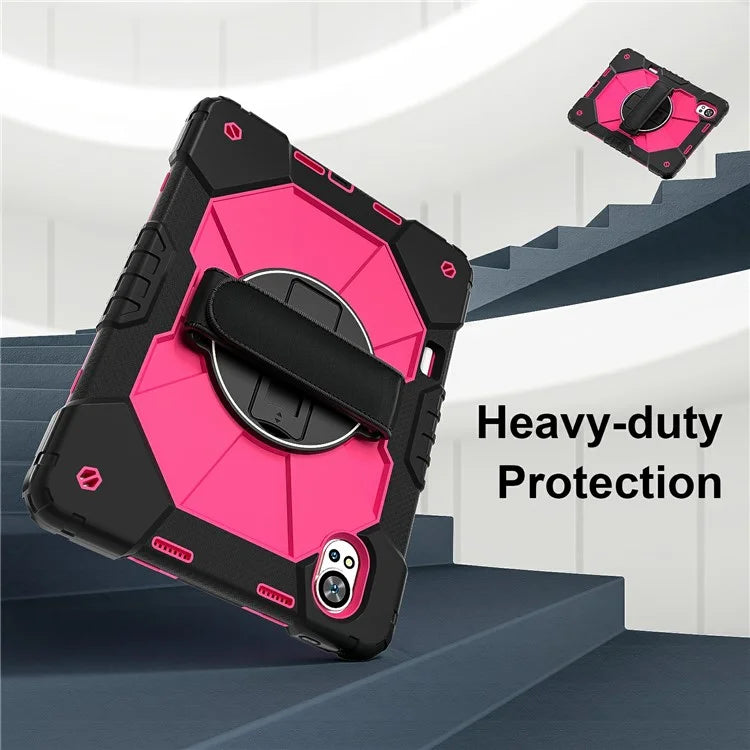 For Huawei MatePad Air 12 (2024) Case Kickstand Silicone+PC Tablet Cover with Shoulder Strap