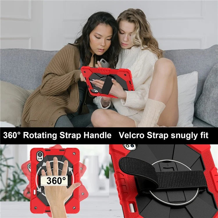 For Huawei MatePad Air 12 (2024) Case Kickstand Silicone+PC Tablet Cover with Shoulder Strap