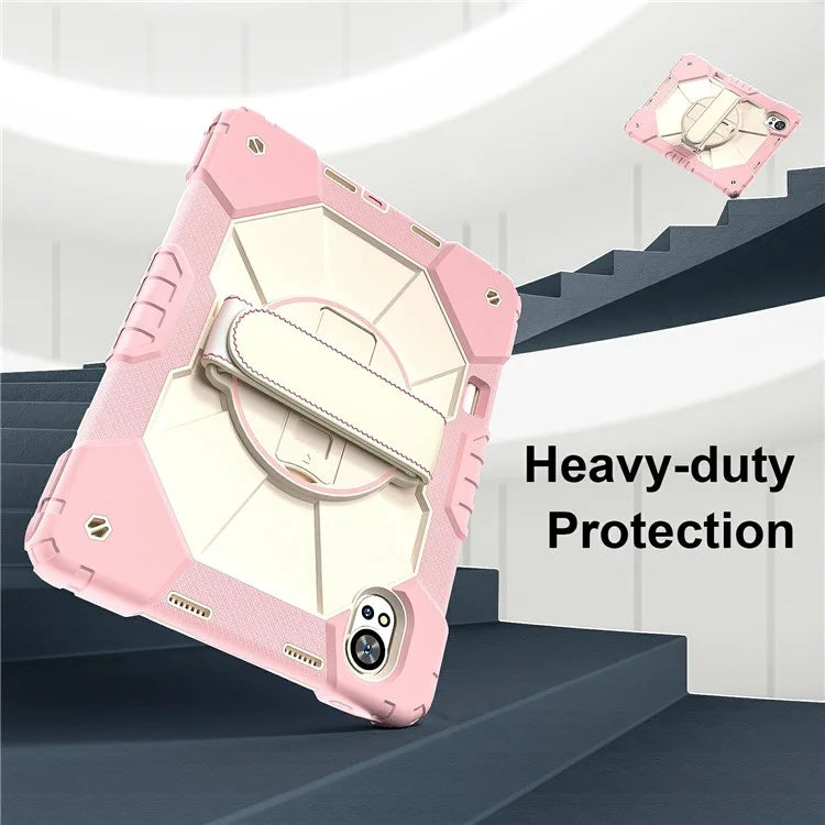 For Huawei MatePad Air 12 (2024) Case Kickstand Silicone+PC Tablet Cover with Shoulder Strap
