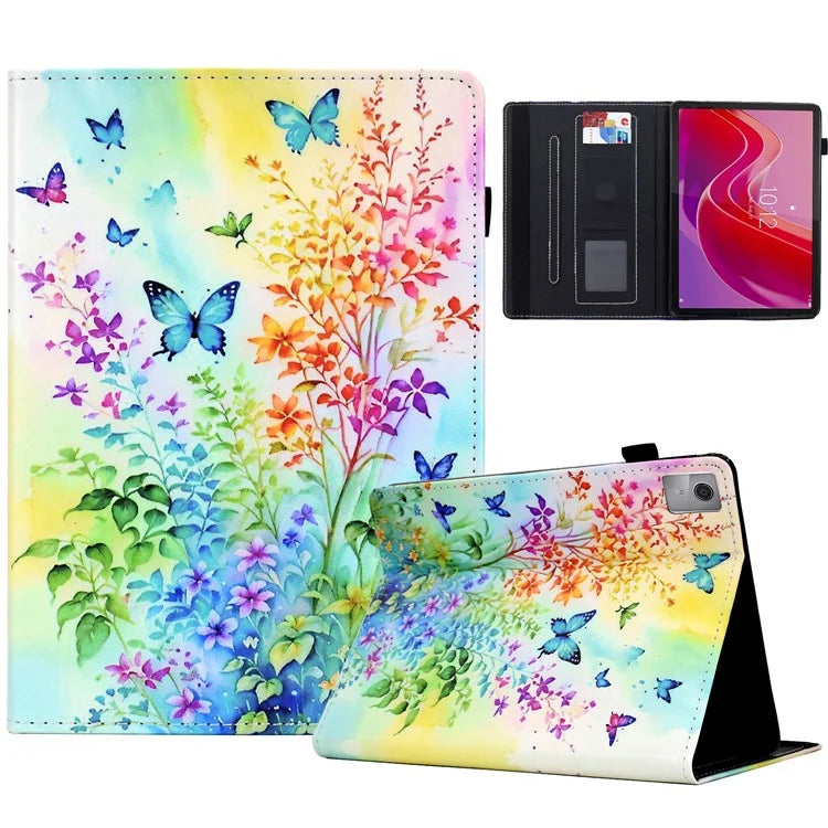 For Lenovo Tab M11 / Xiaoxin Pad 11 2024 Case Pattern Printing Card Holder Leather Tablet Stand Cover