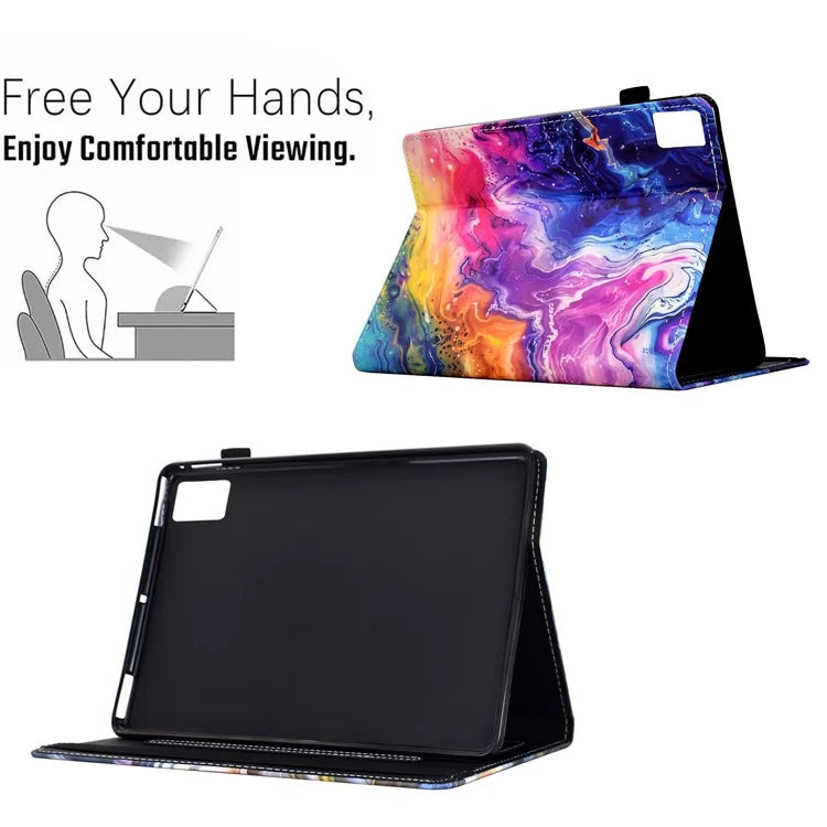 For Lenovo Tab M11 / Xiaoxin Pad 11 2024 Case Pattern Printing Card Holder Leather Tablet Stand Cover