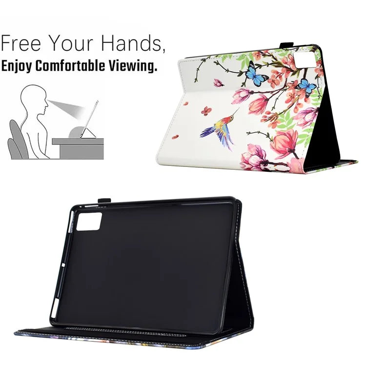 For Lenovo Tab M11 / Xiaoxin Pad 11 2024 Case Pattern Printing Card Holder Leather Tablet Stand Cover