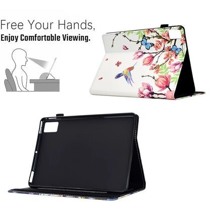 For Lenovo Tab M11 / Xiaoxin Pad 11 2024 Case Pattern Printing Card Holder Leather Tablet Stand Cover