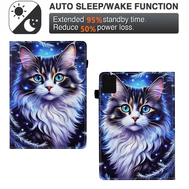For Lenovo Tab M11 / Xiaoxin Pad 11 2024 Case Pattern Printing Card Holder Leather Tablet Stand Cover